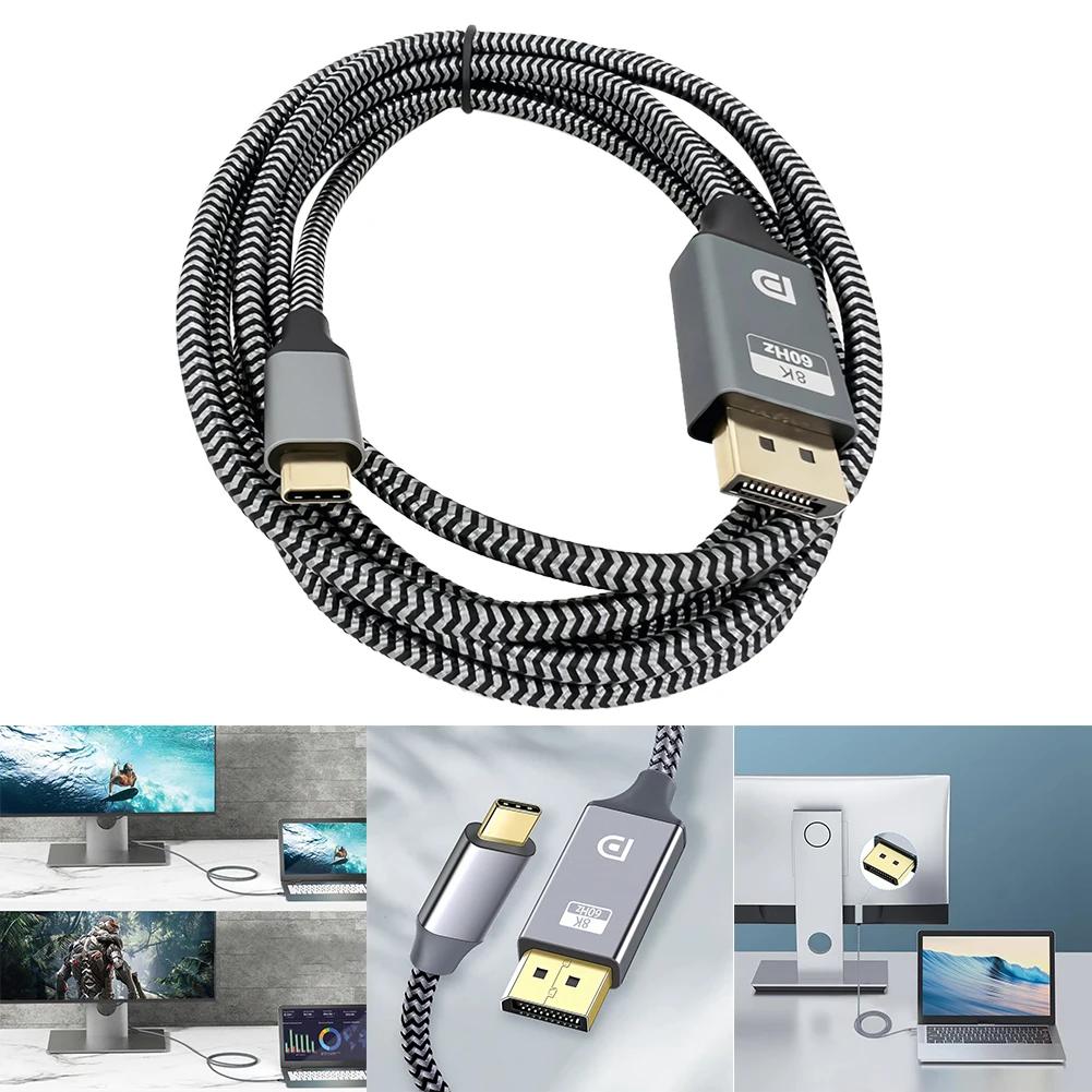 1.8M USB C ÷ Ʈ 1.4 ̺, 32.4Gbps, 8K @ 60Hz, 4K @ 144Hz, USB C DP ̺, Ʈ 4/3, ƺ Ʈϰ ȣȯ
